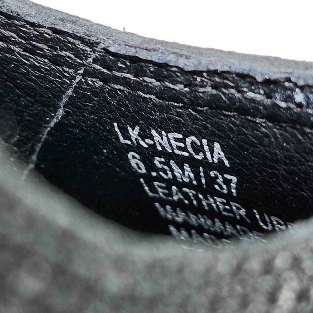 Lucky Brand Necia Black Leather Criss-Cross Mary-Jane Straps Round-Toe Flats - Picture 10 of 12